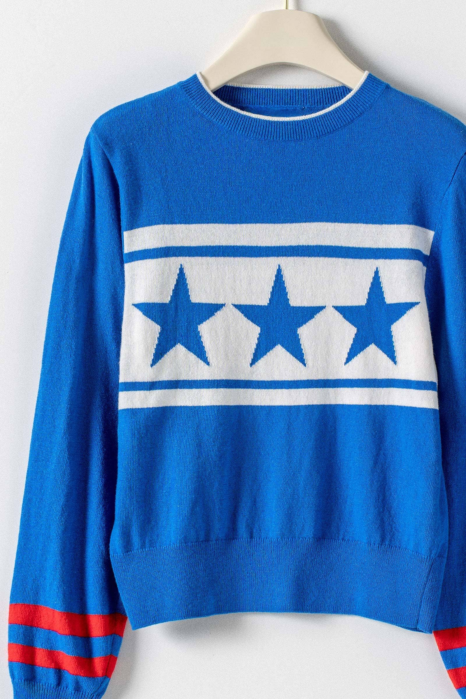 Americana Triple Star Knit Sweater Varsity Stripe