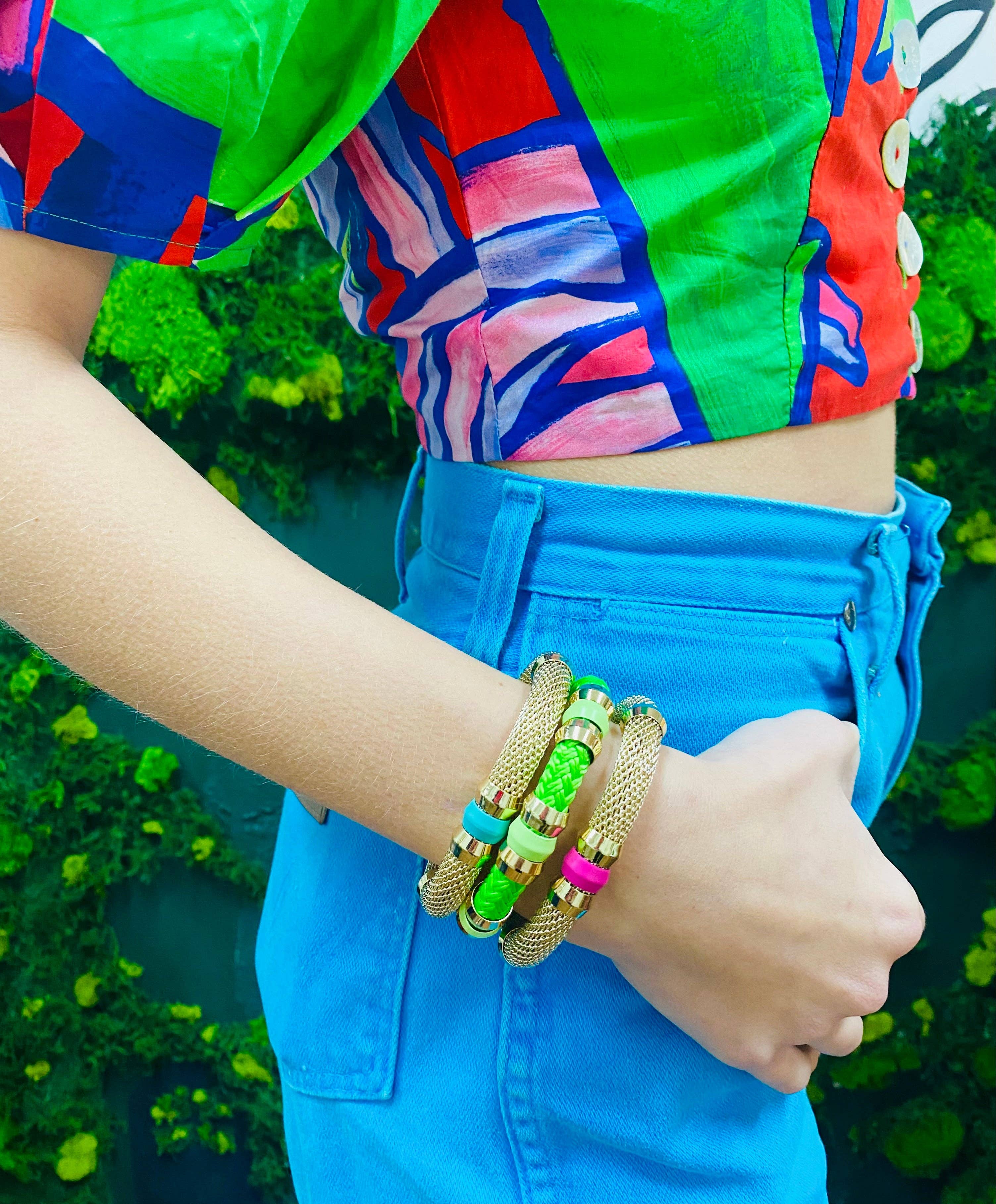 Mesh Candy Bracelet Pink