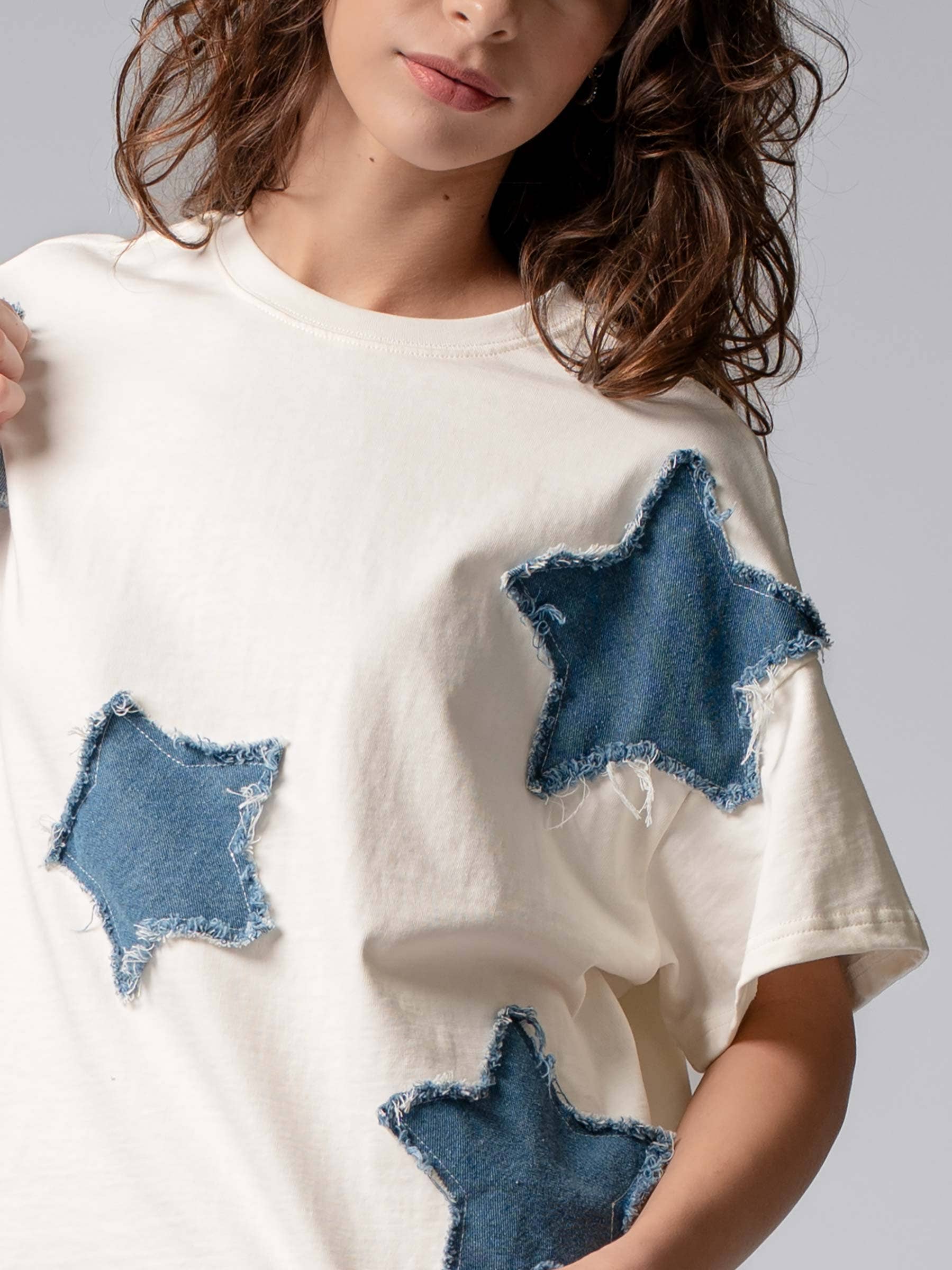 Star Appliqué Cotton Tee