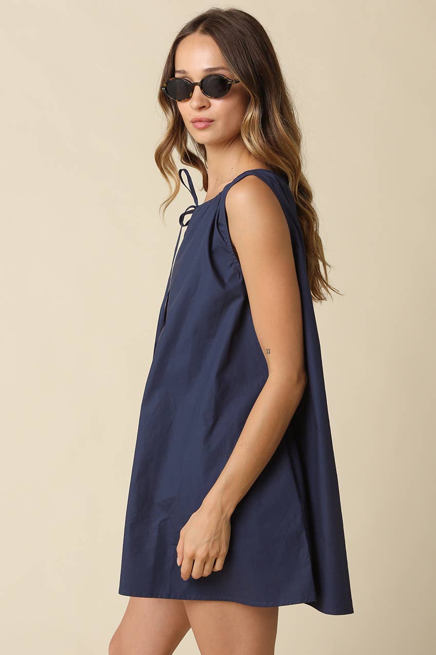 Elena Sleeveless Cotton Mini Dress