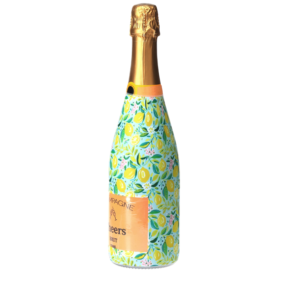 Lemon Champagne Bottle Wrap – Hostess Gift