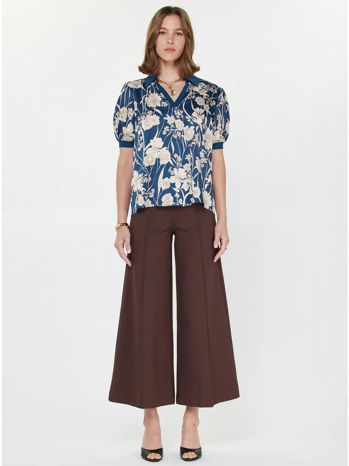 Floral Printed Short Sleeve Blouse