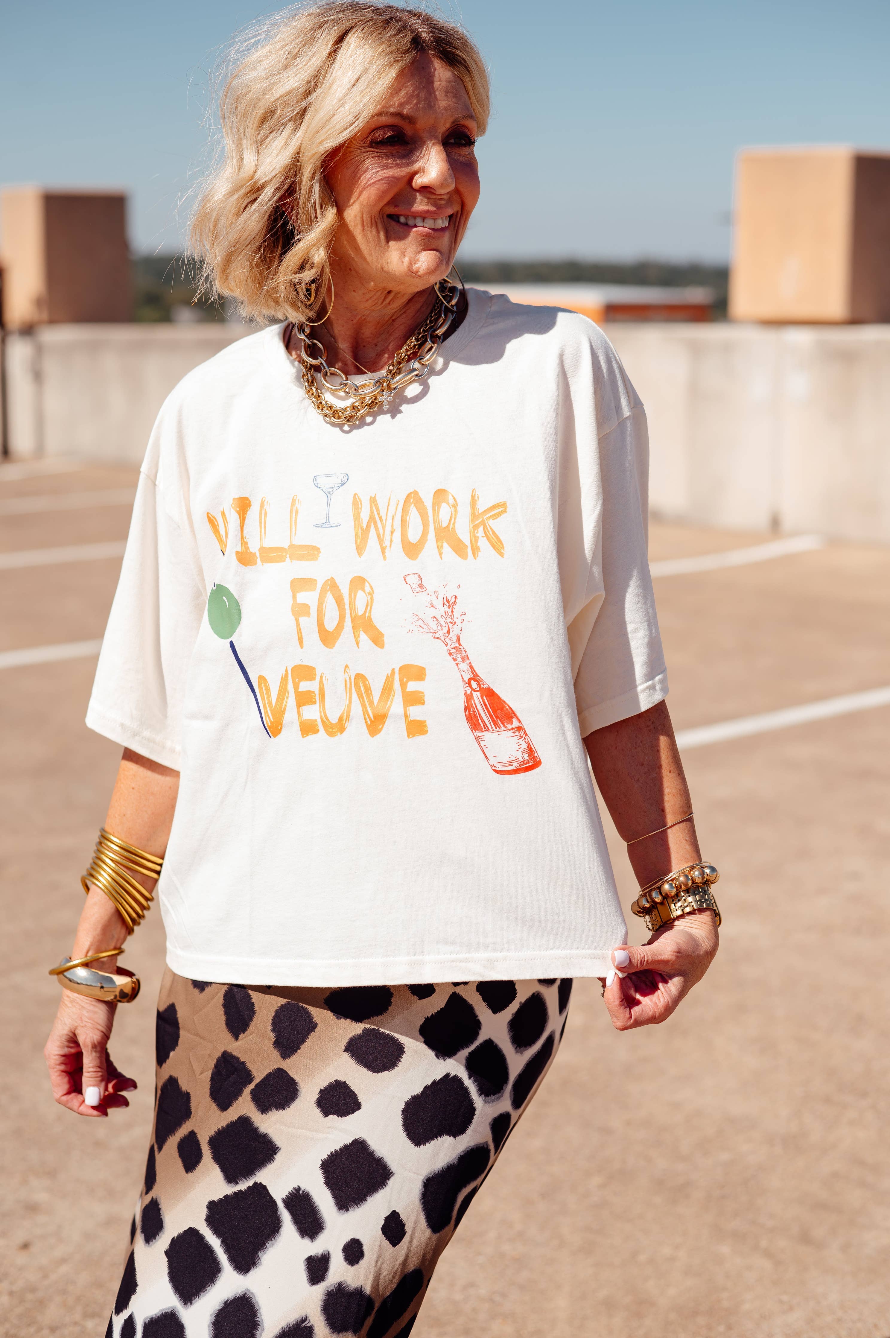 Will Work For Veuve Graphic Tee