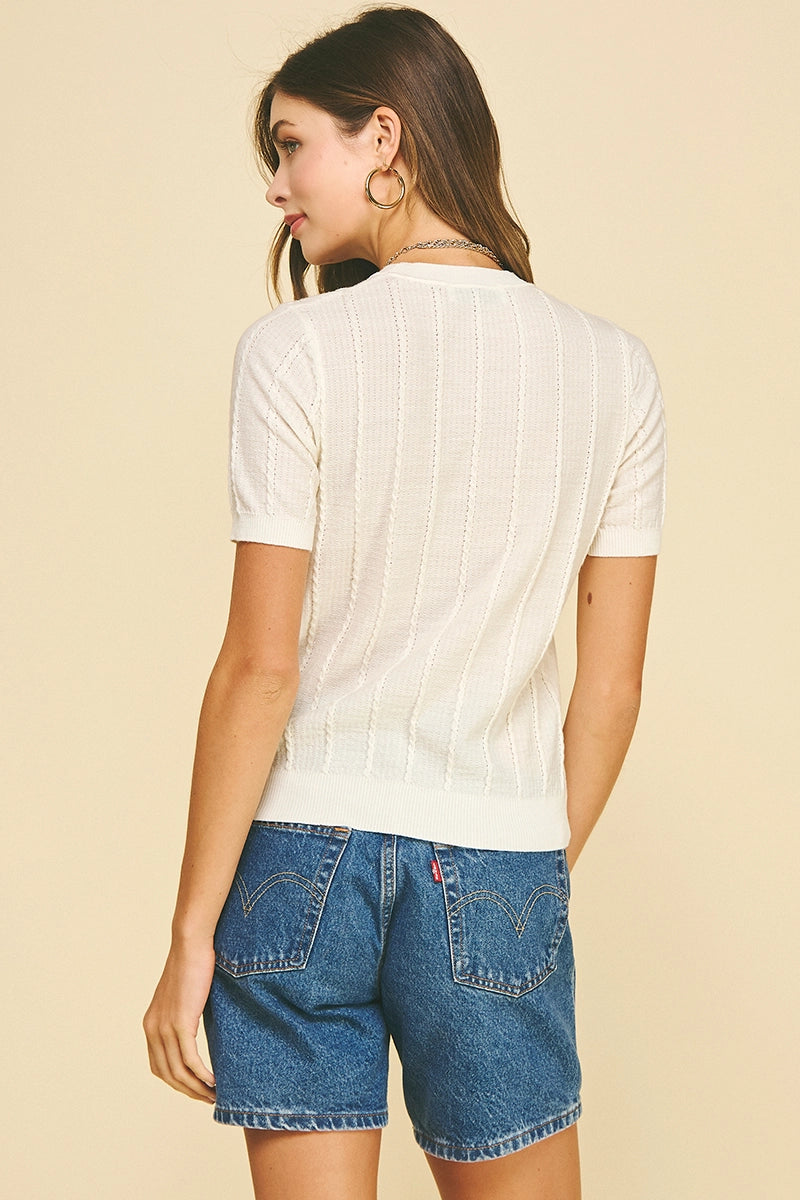 Seaside Embroidered Knit Sweater