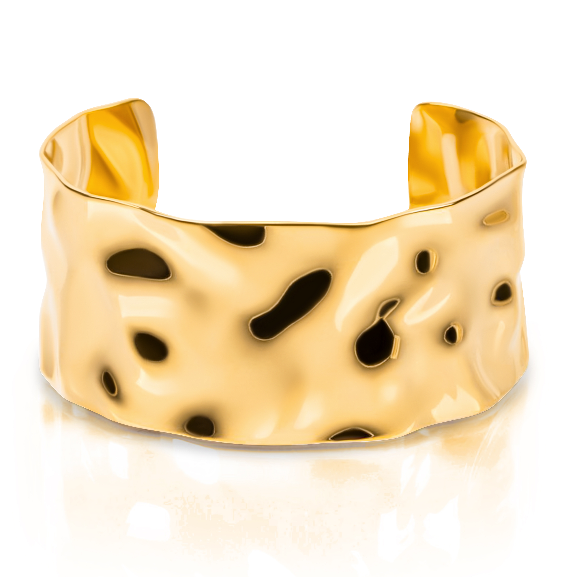 cuff hammered gold bangle bracelet
