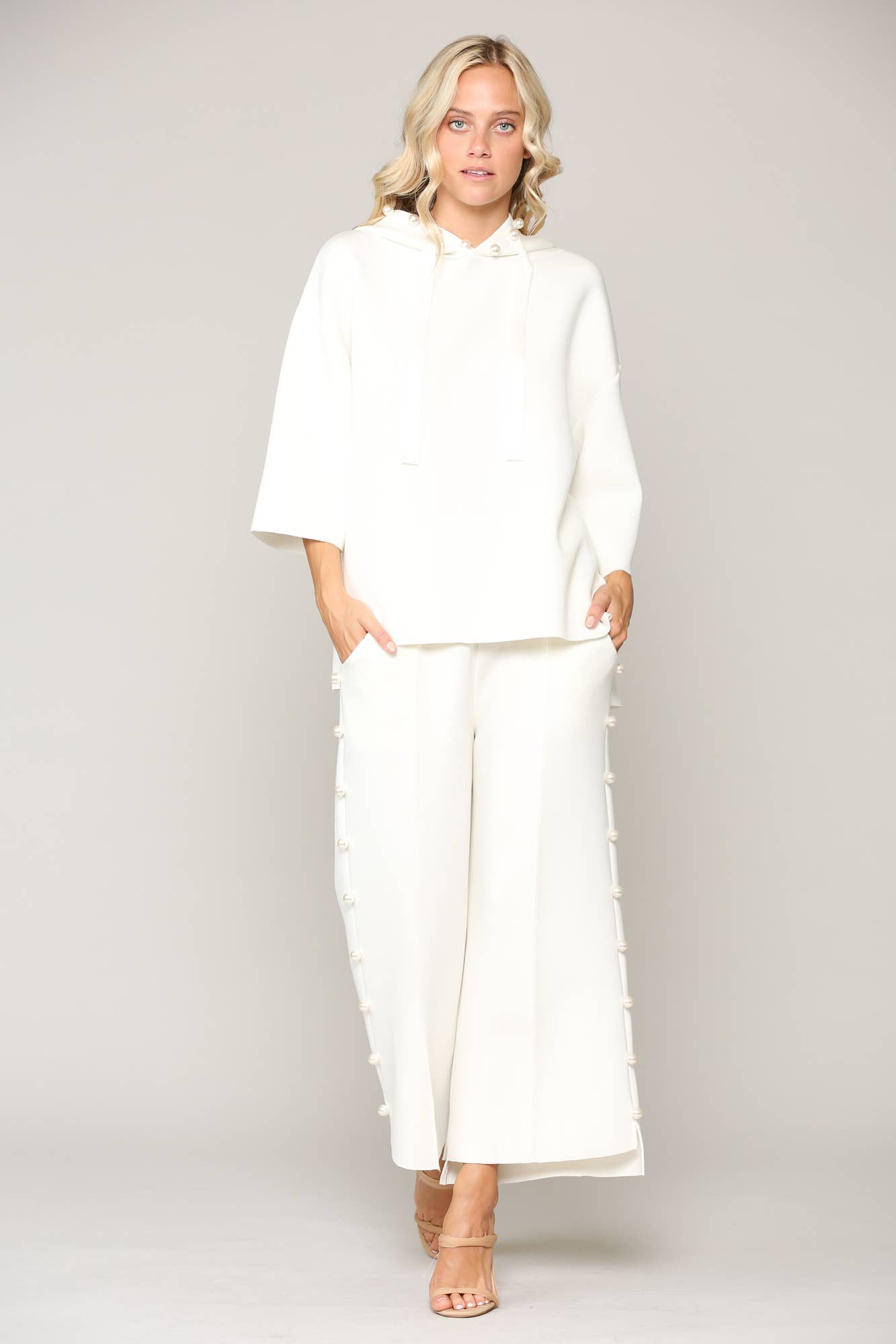 Farrah French Scuba Pearl Long Pant