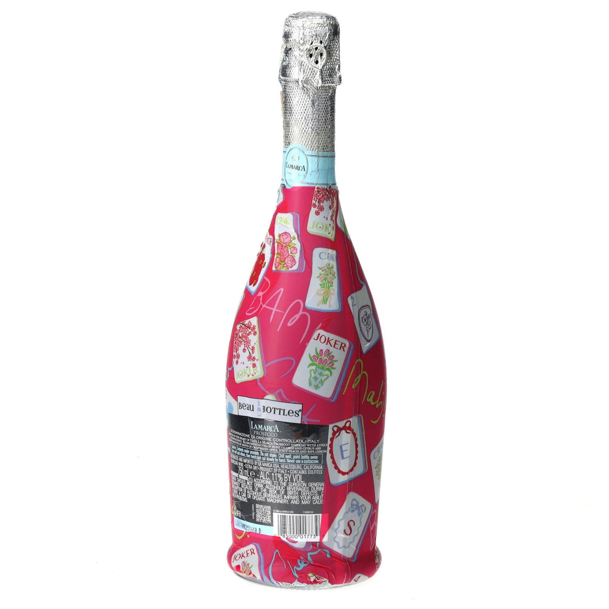 Pink Mahjong Prosecco Bottle Wrap – Gift for Her