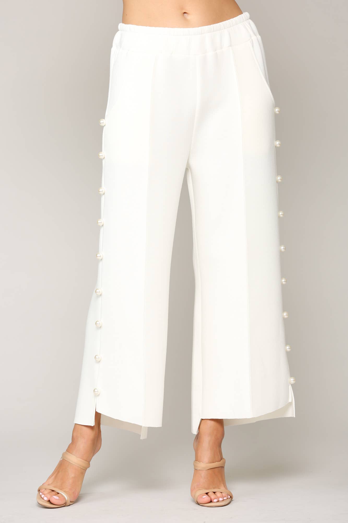 Pearl detail scuba modal fabric sweatpants