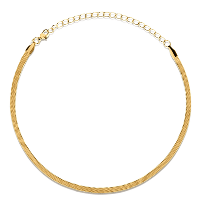 Herringbone gold chain womens necklace 