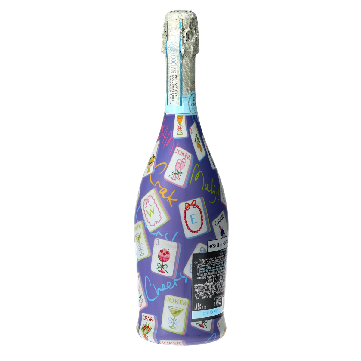 Purple Mahjong Prosecco Bottle Wrap – Gift for Her