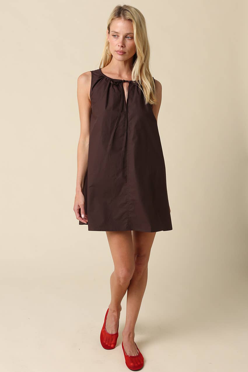 Elena Sleeveless Cotton Mini Dress