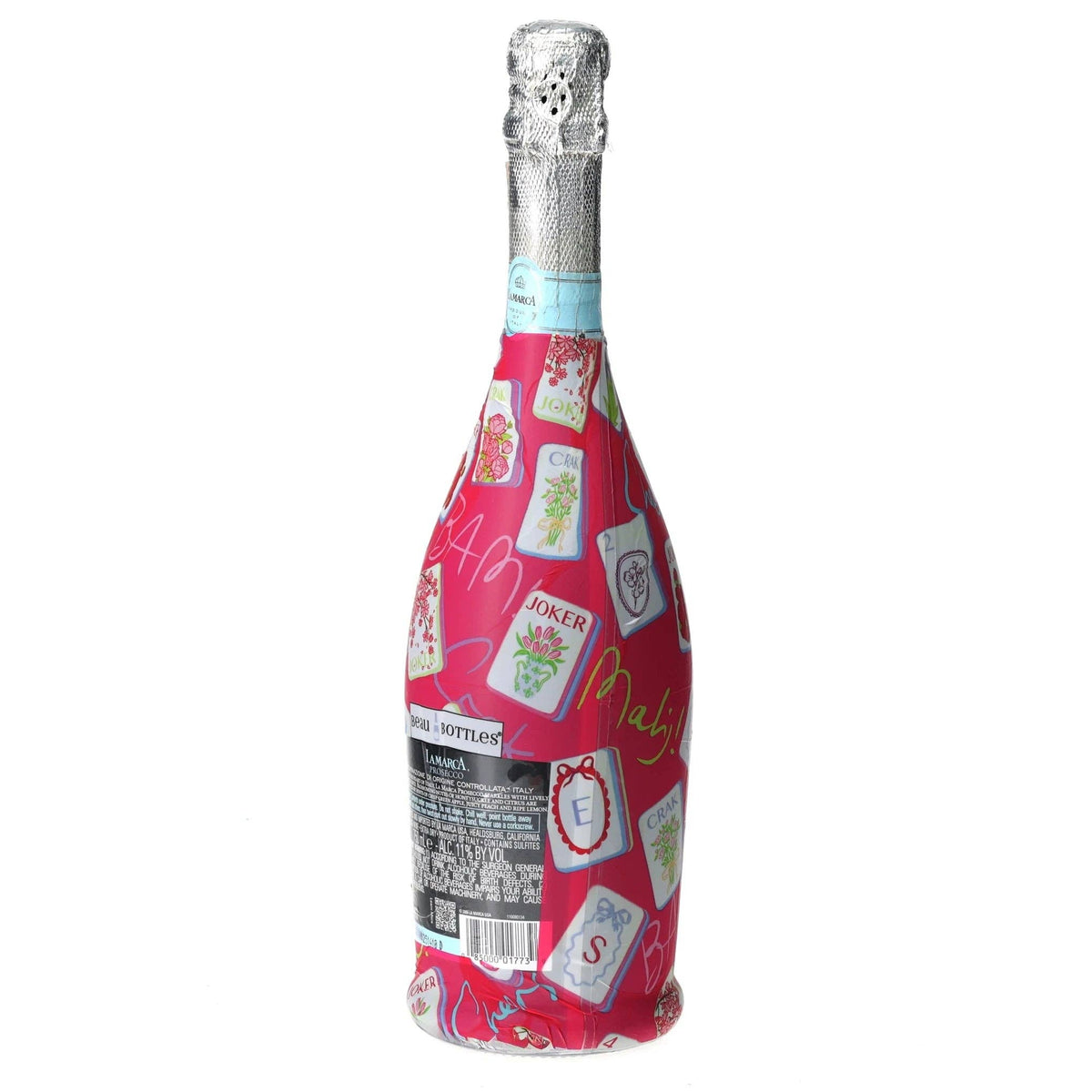 Pink Mahjong Prosecco Bottle Wrap – Gift for Her