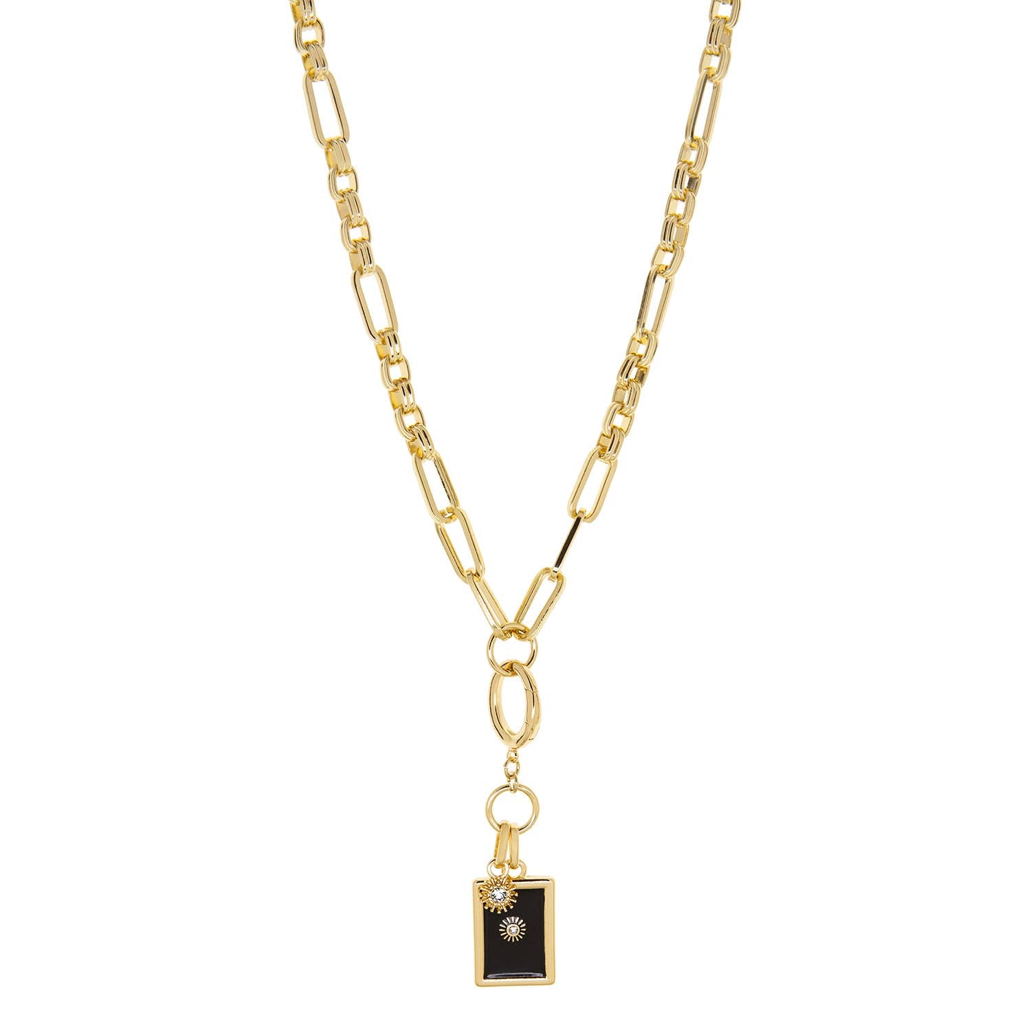 Rectangle drop charm necklace