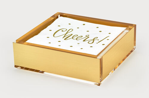 Gold Cocktail Napkin Tray