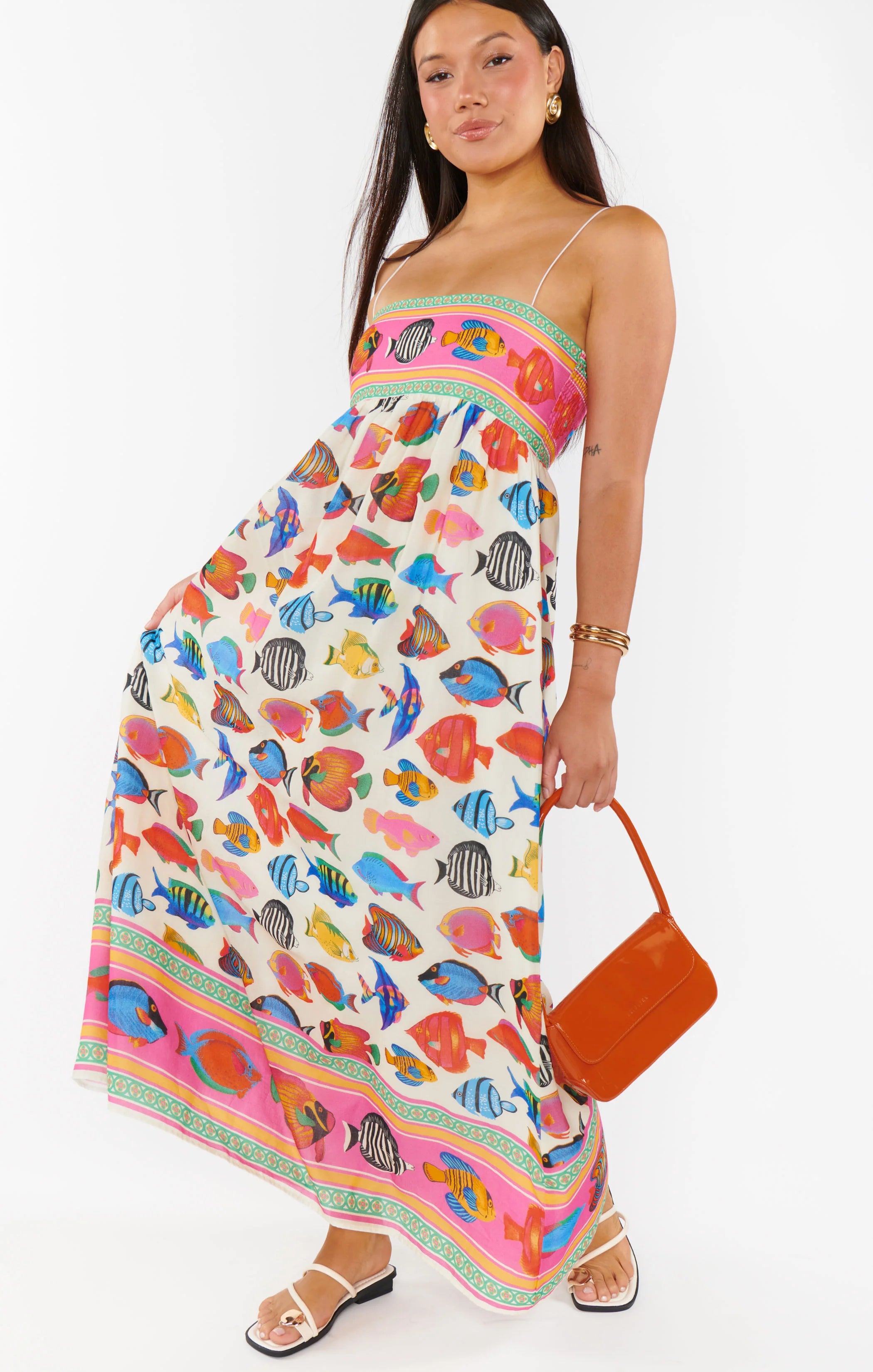 rainbow reef maxi flowy dress