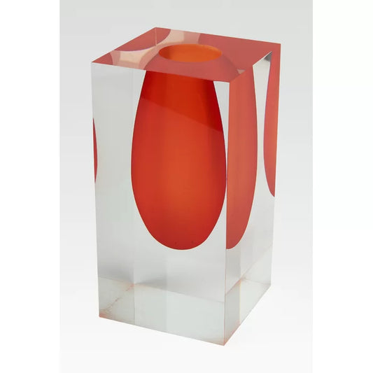 Orange Lucite Vase