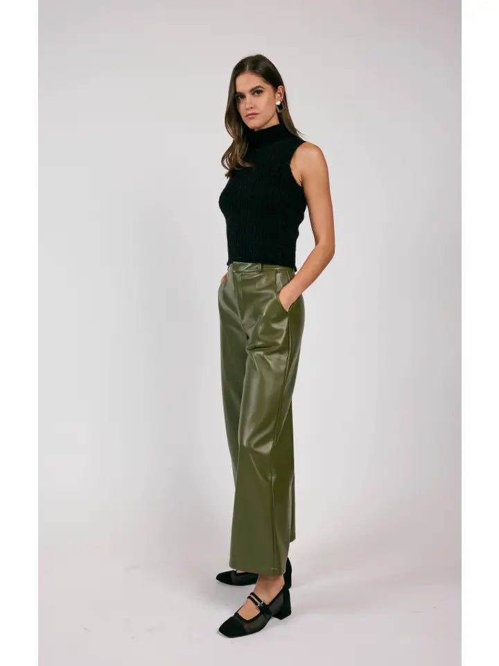 New Era Wide Leg Faux Pants