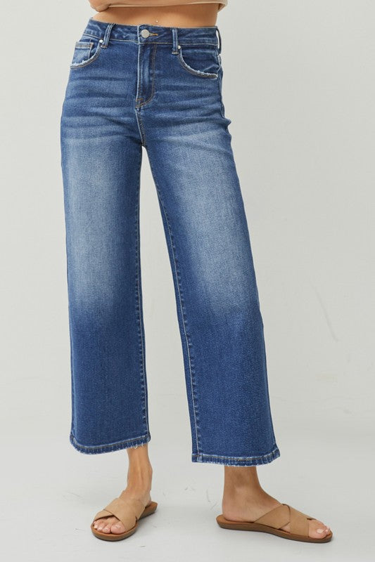 RISEN High Rise Crop Jeans