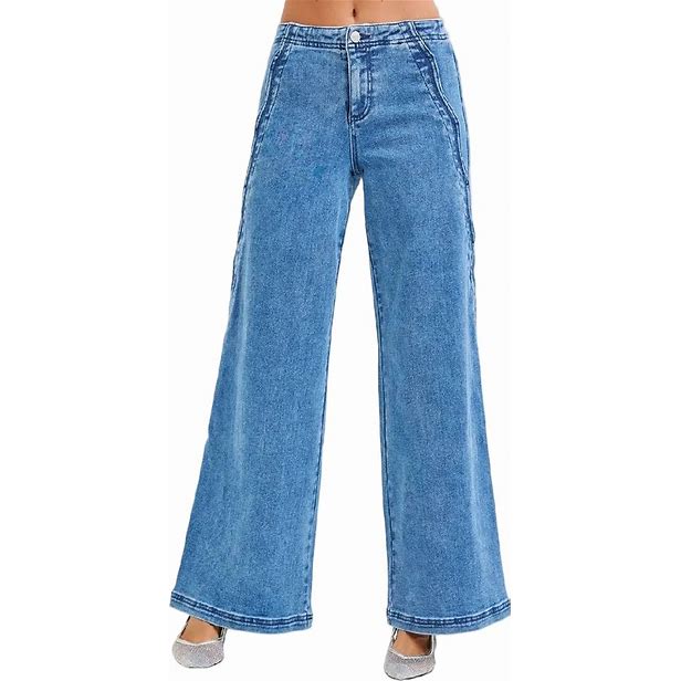 Risen | Scalloped Medium Wash Denim Jeans