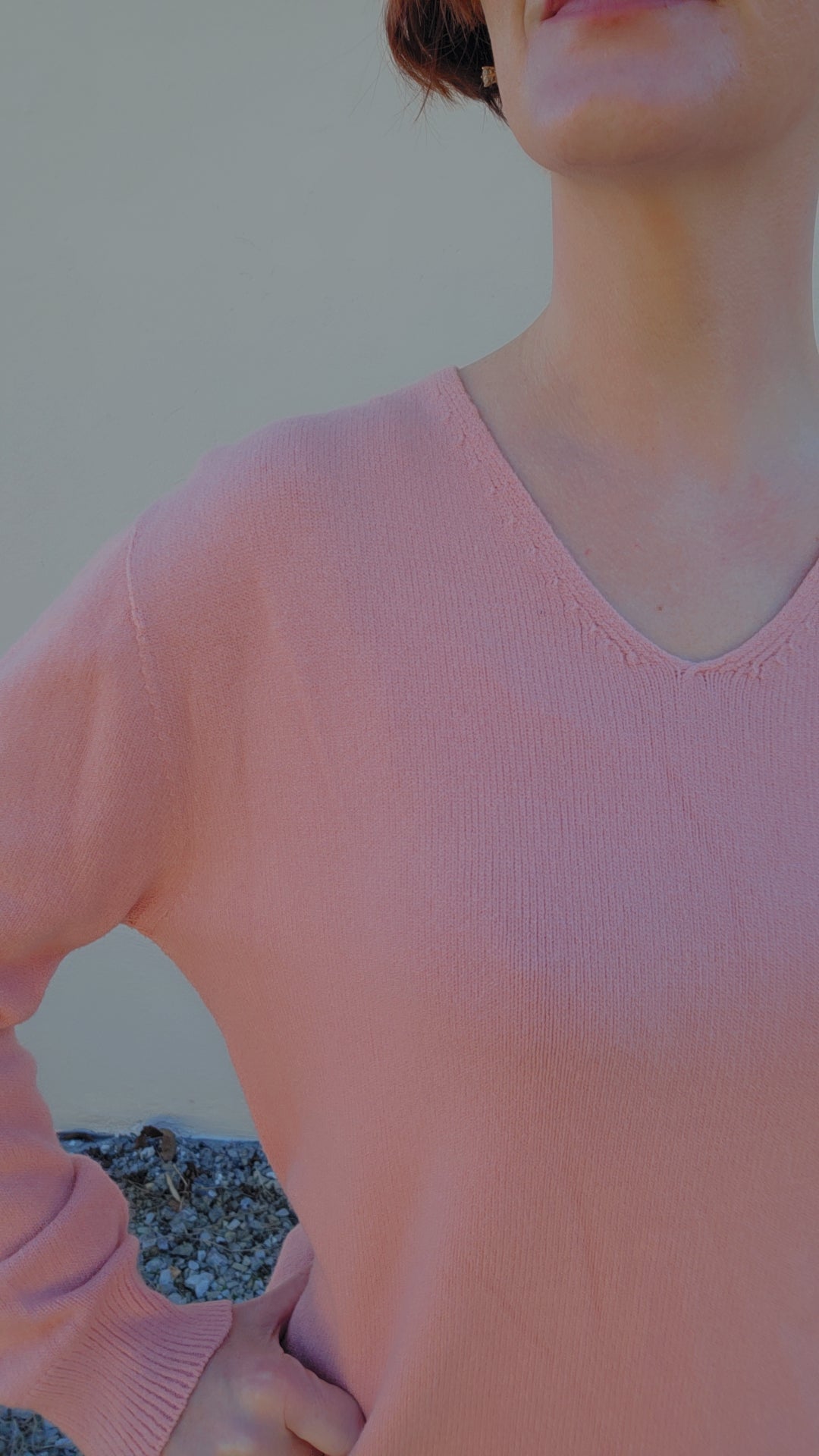 Blush V-neck Sweater