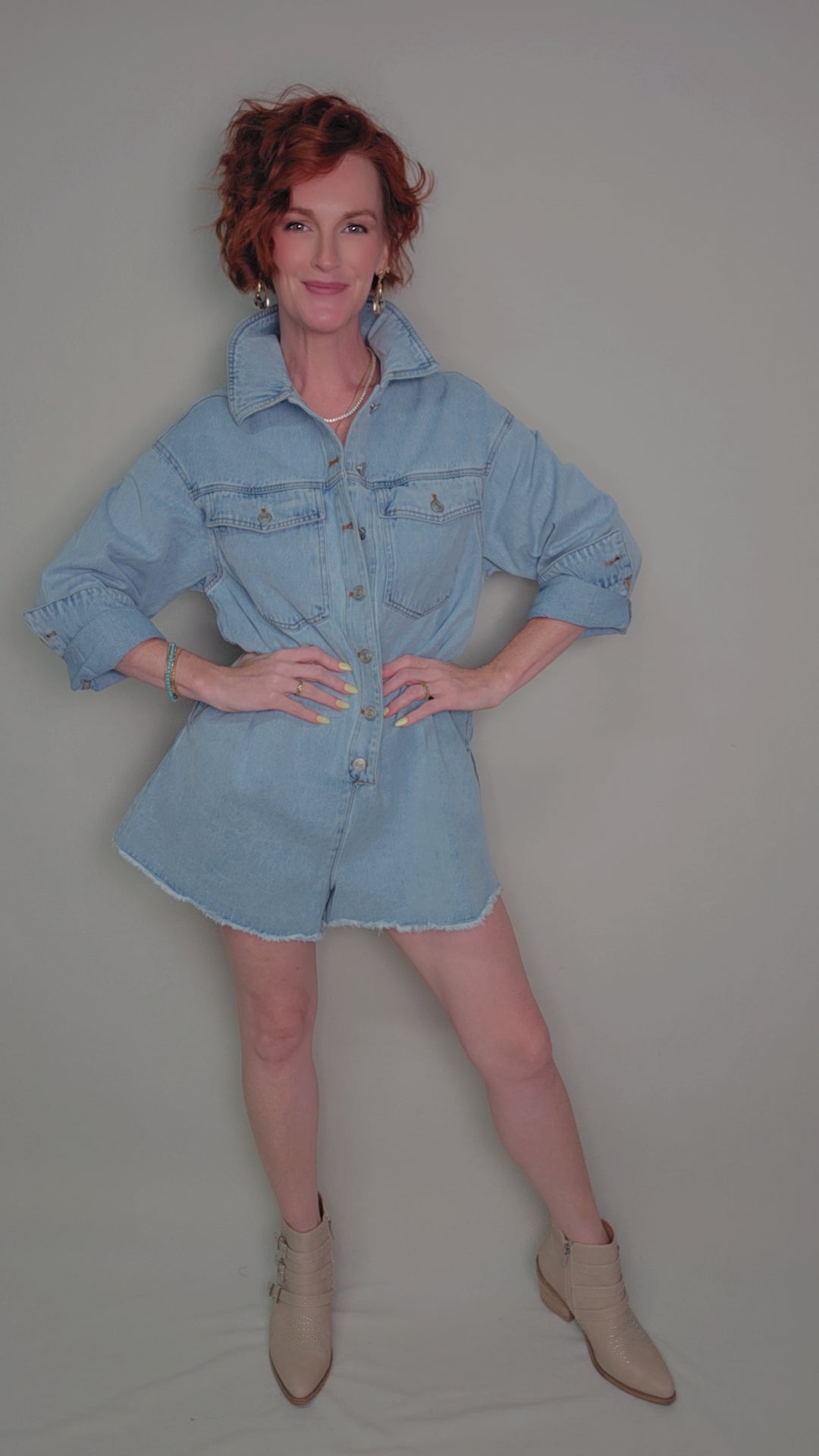 Denim Light Wash Romper