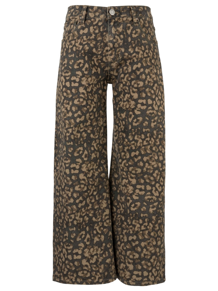 Leopard print pants on a white background