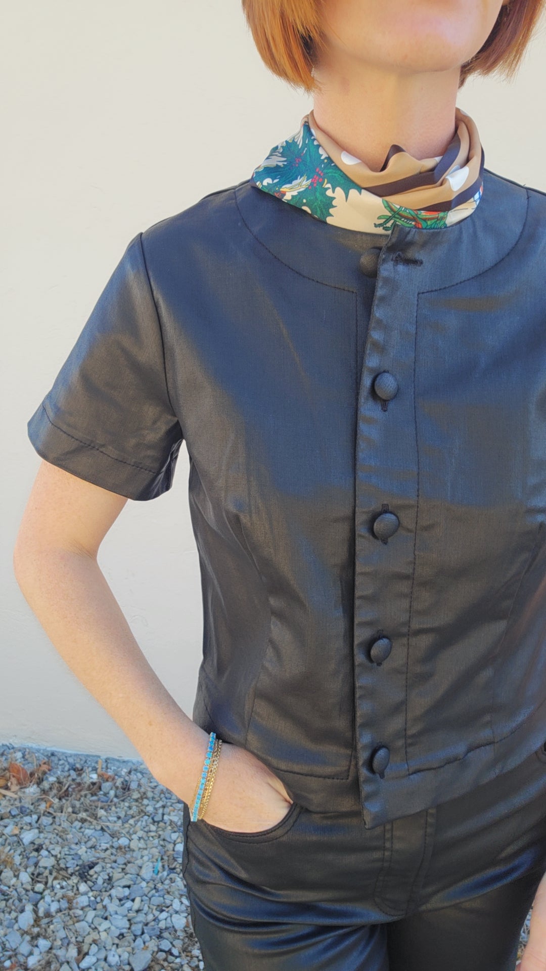 Leather Crew Neck