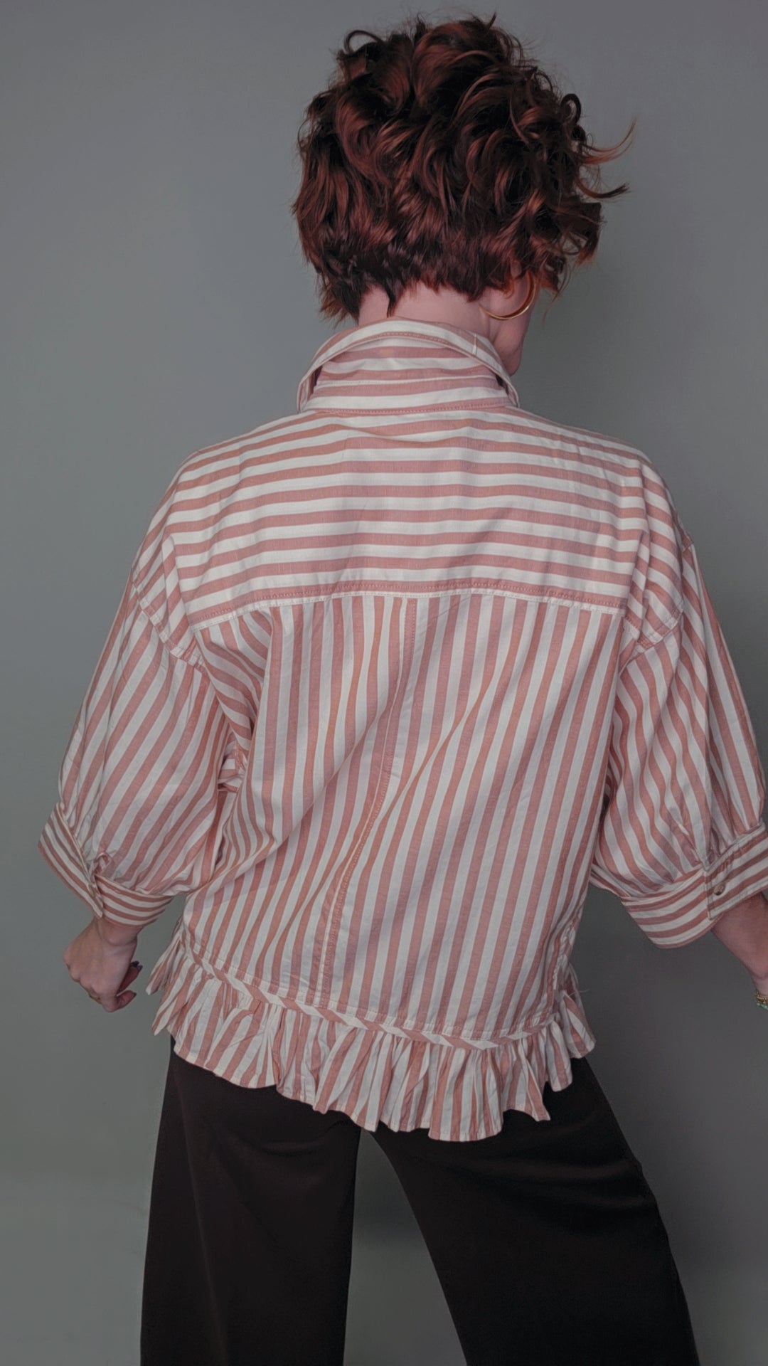 Woven Cotton Striped Button-Down Shirt