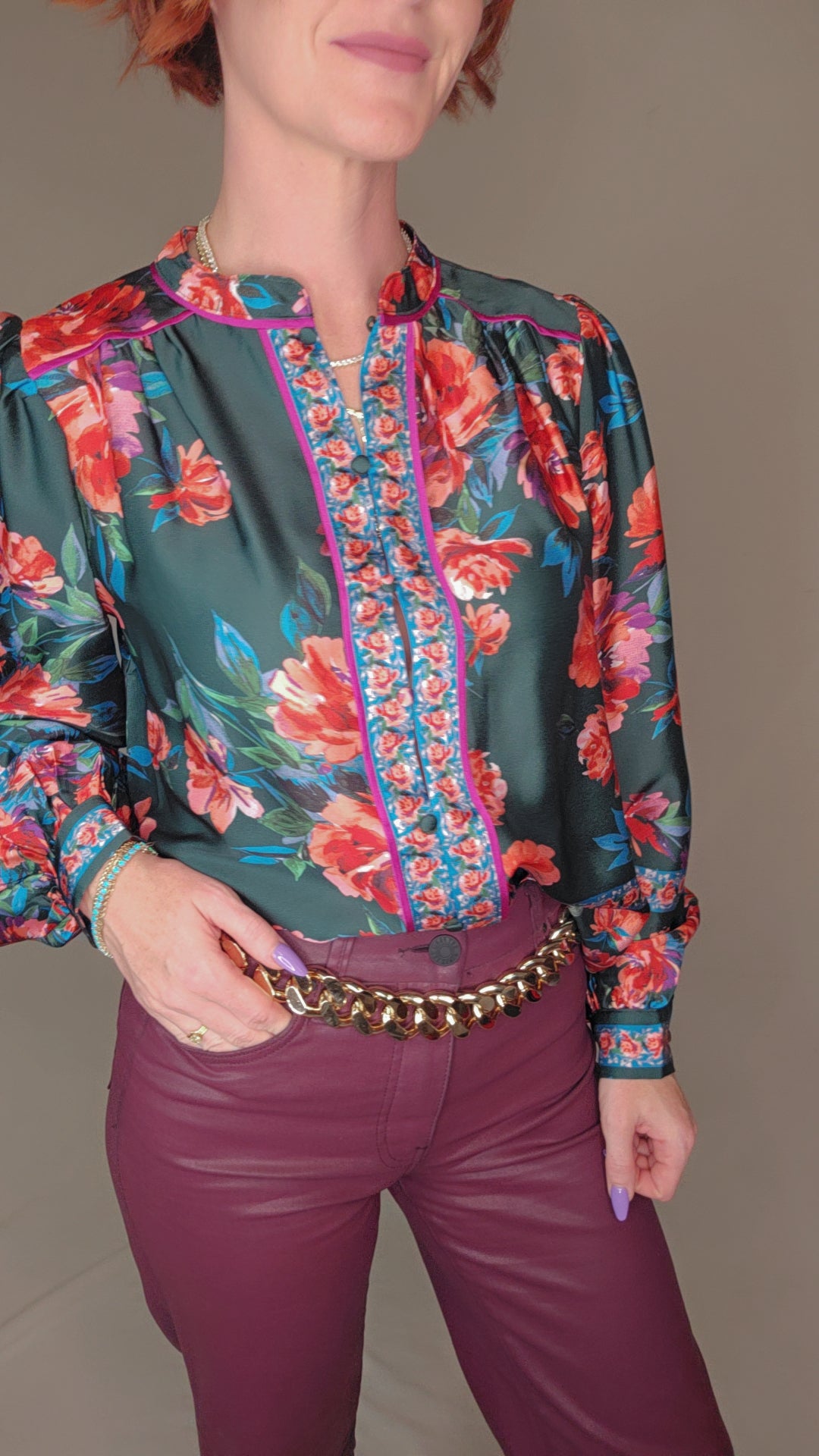 Front closure blouse