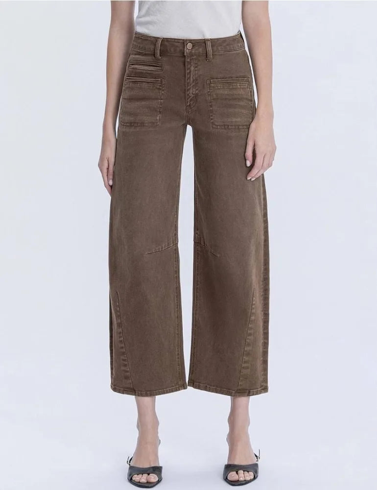 High Rise Barrel Khaki