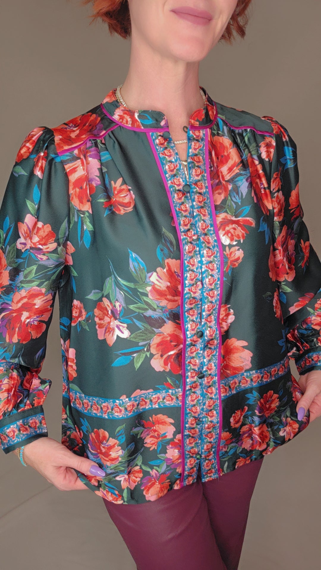 Front closure blouse