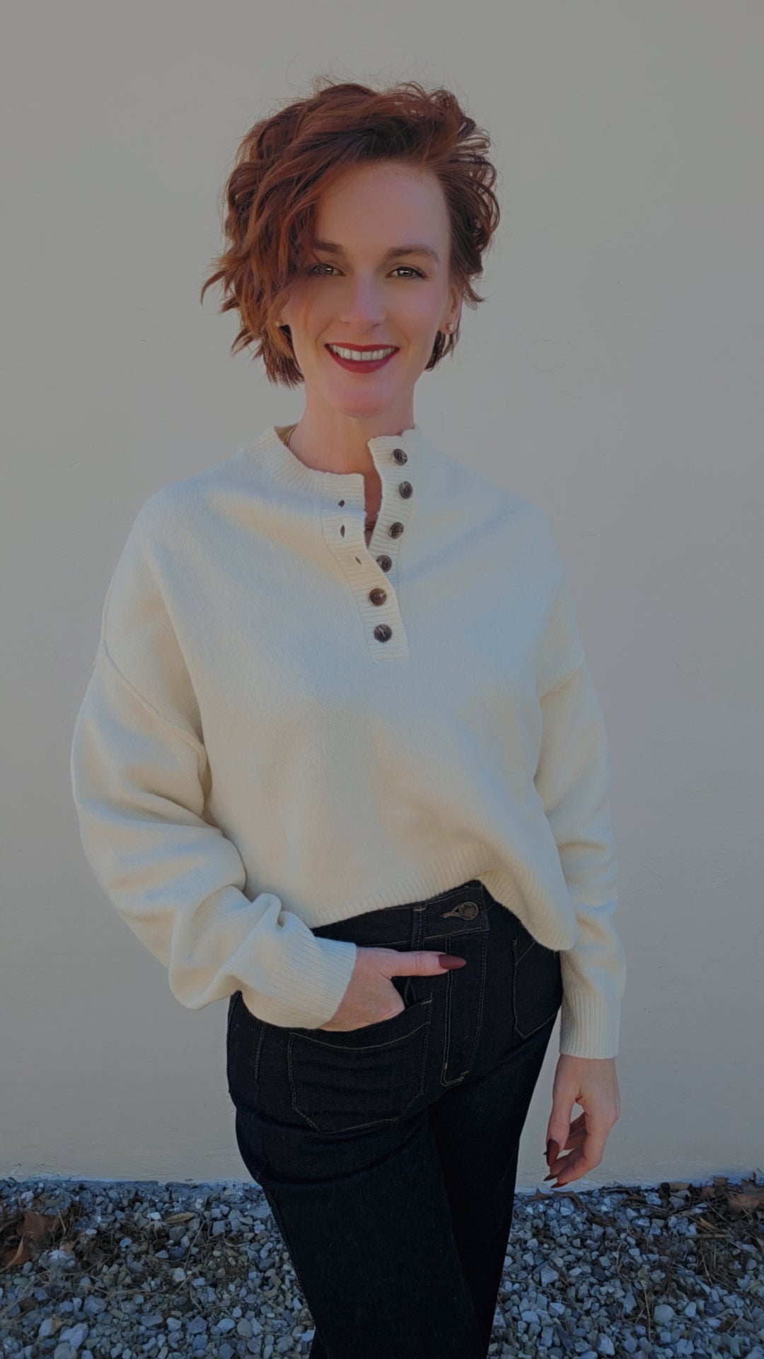 Half Button Down Sweater