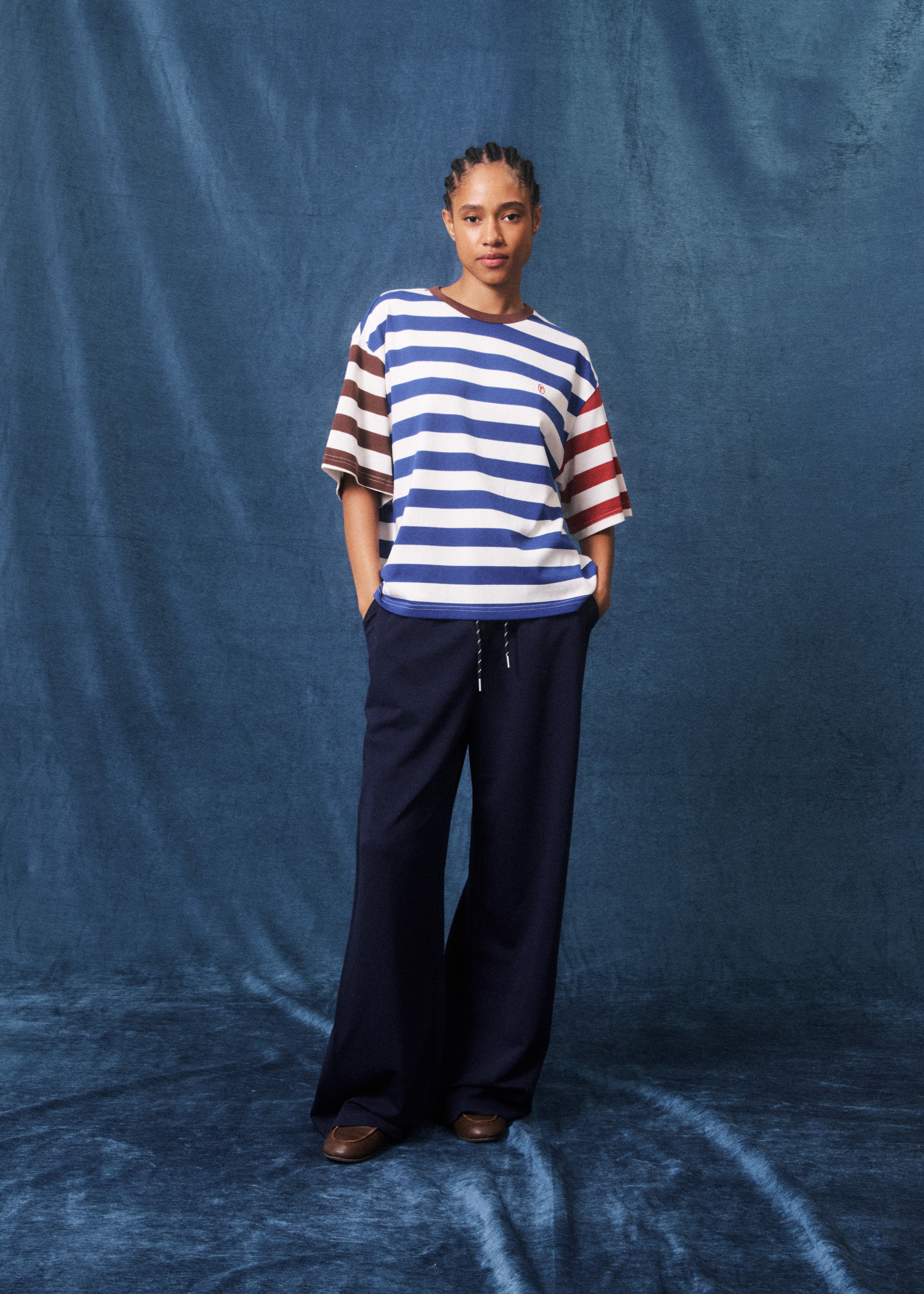 FRNCH Chelem Electric Blue Striped T-Shirt