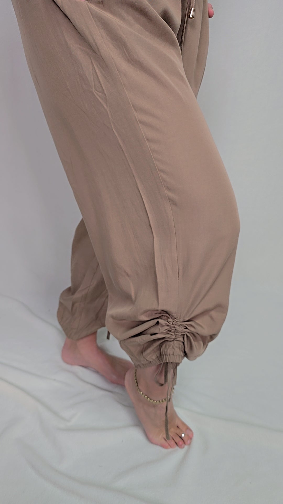 Cinnamon Satin Drawstring Pant