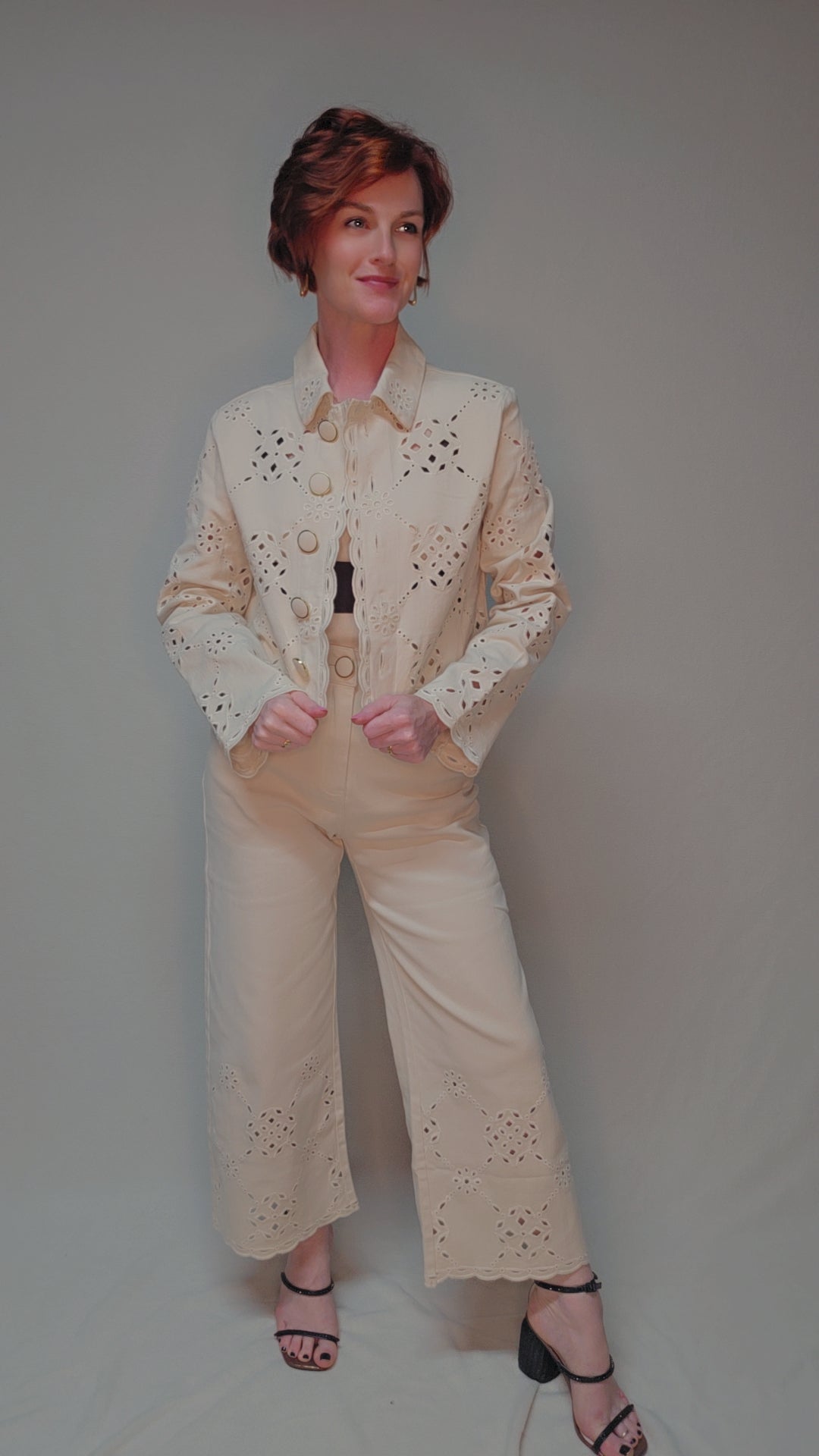 Sundrenched Eyelet Trouser