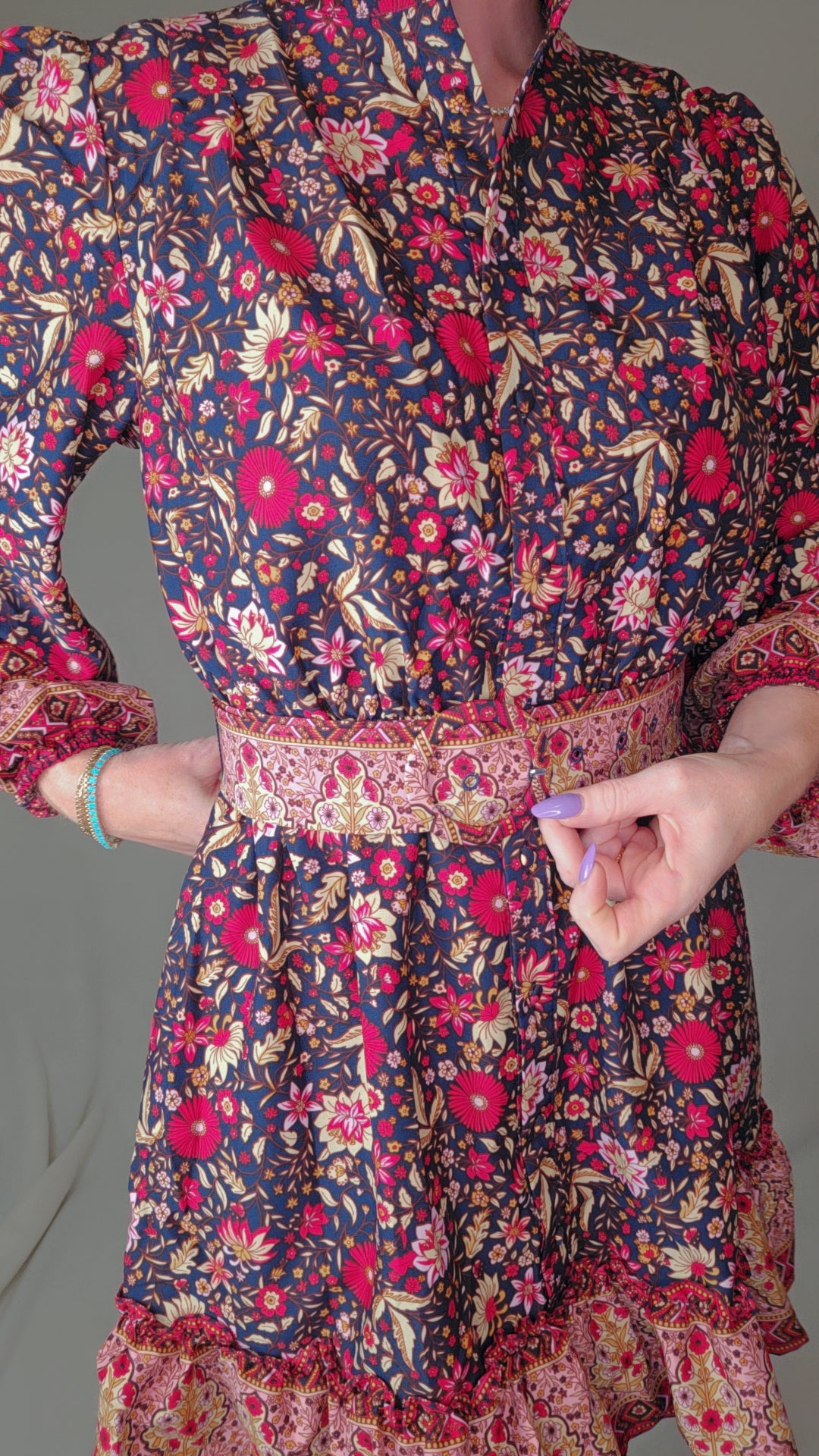 Floral Smocked Waist Mini Dress