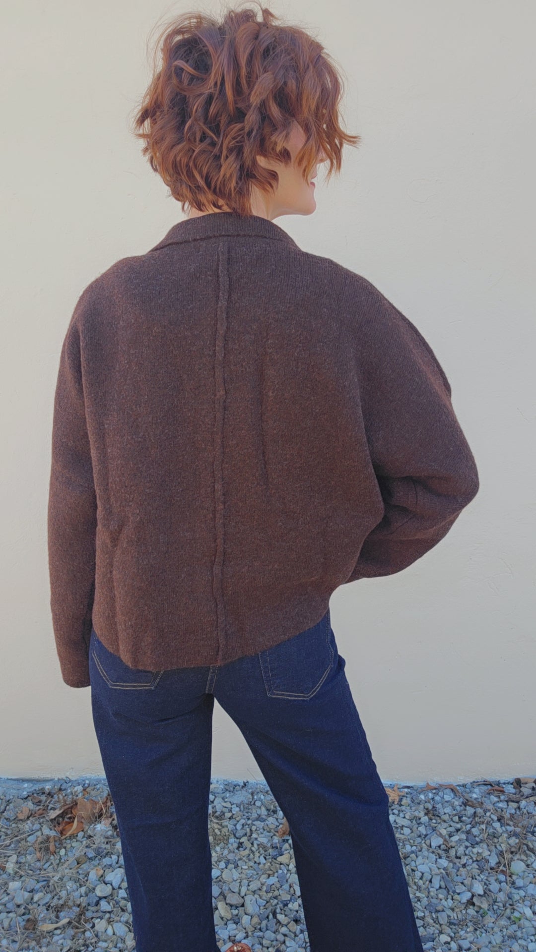 High Collar Knit Cardigan