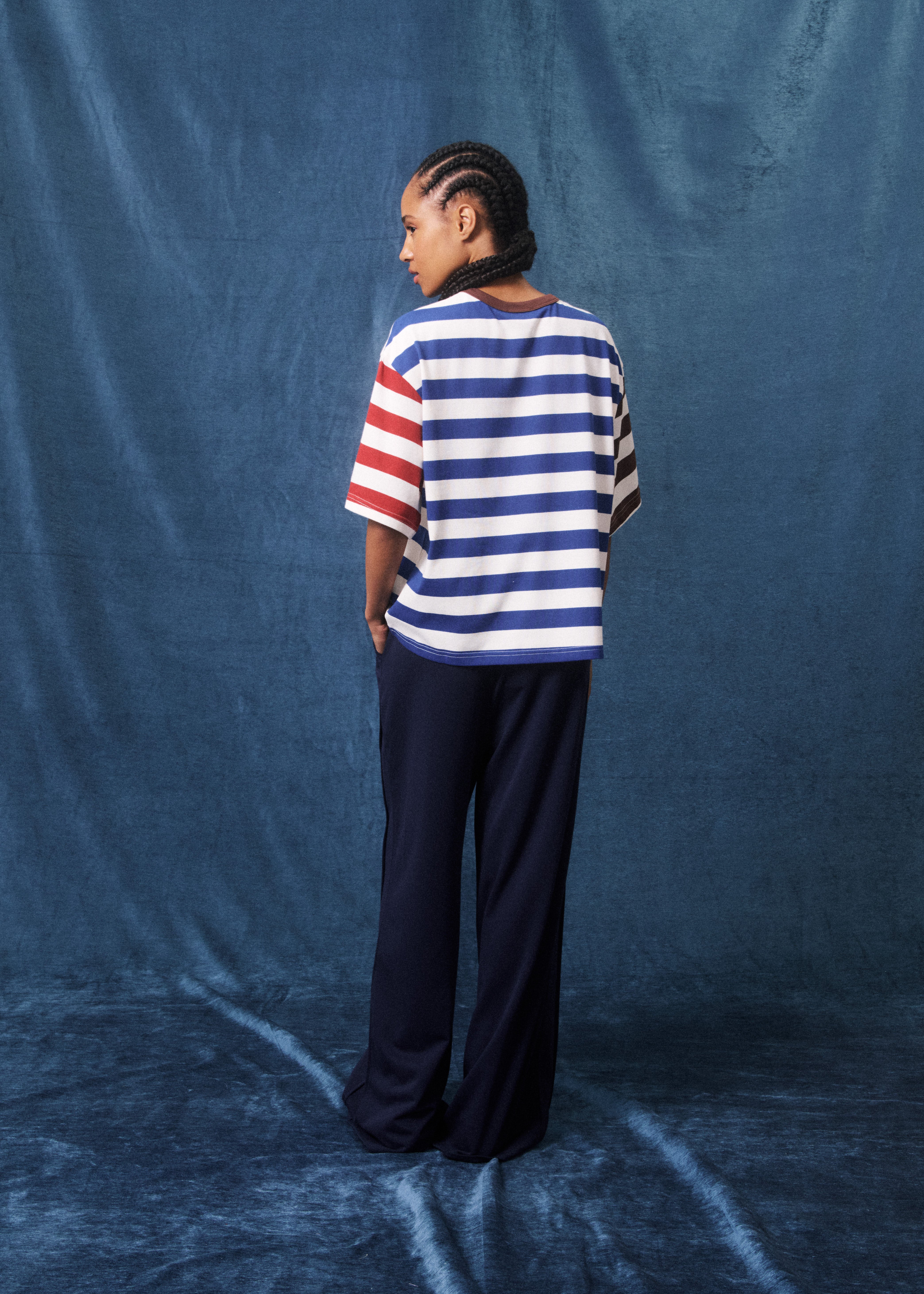 FRNCH Chelem Electric Blue Striped T-Shirt