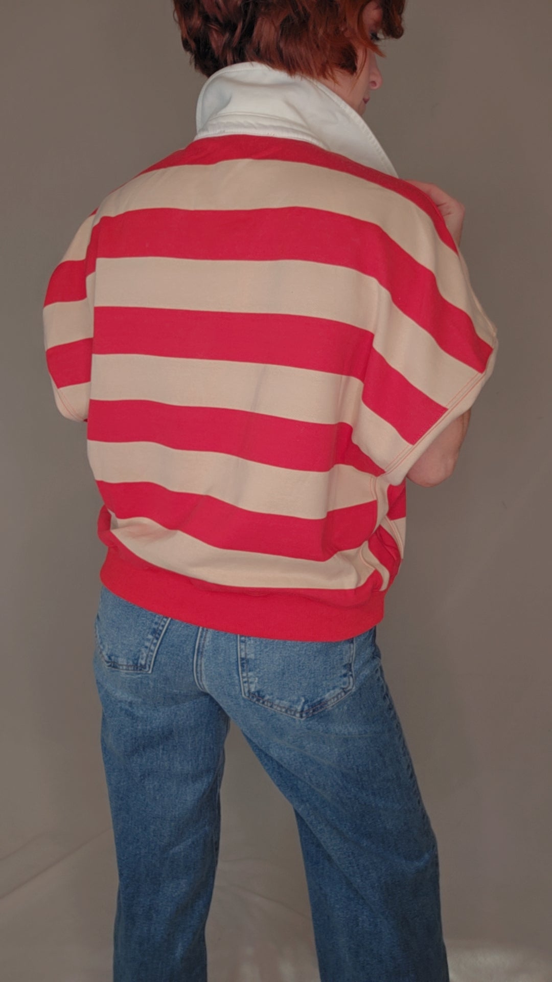 Striped Rugby Half Button Up