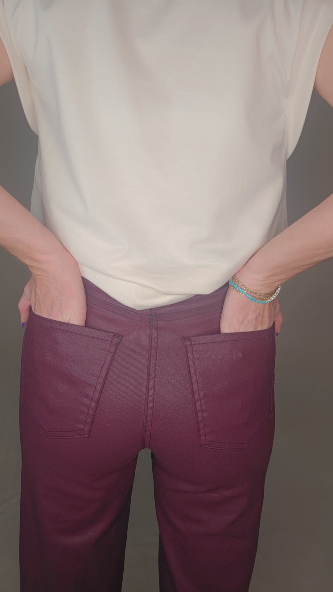 Meg Coated High Waist Wide Leg Jeans