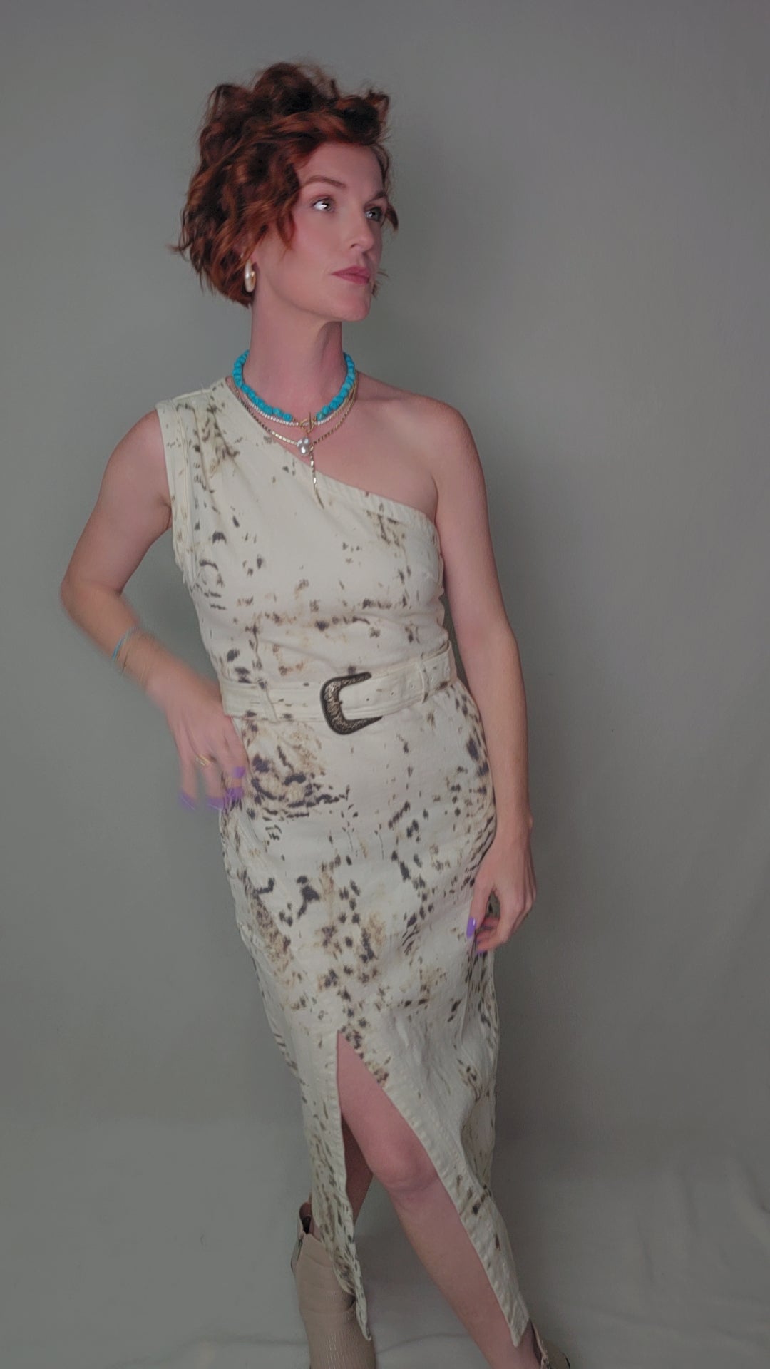 Doe One Shoulder Denim Dress