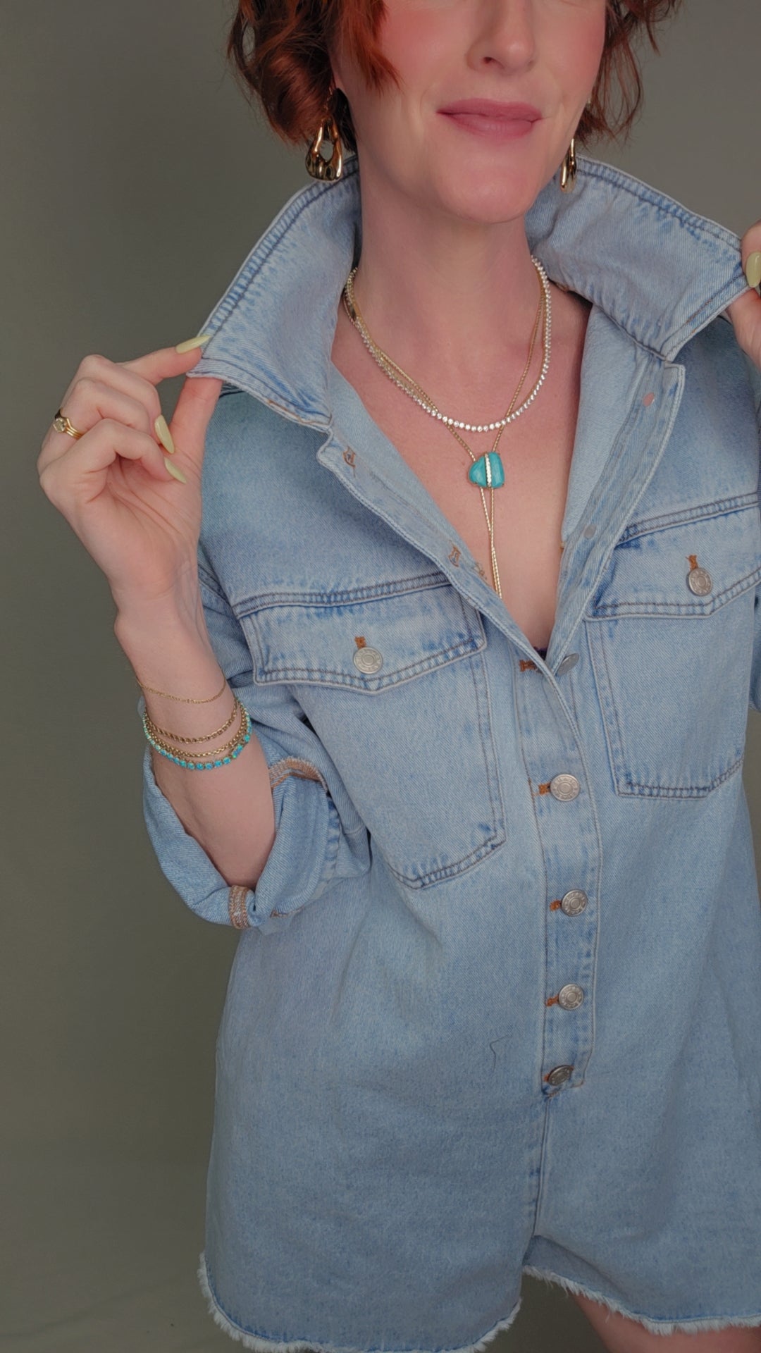 Denim Light Wash Romper