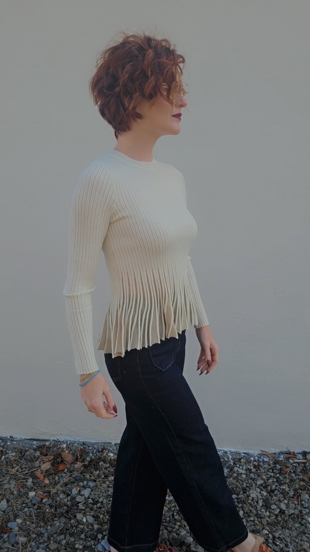 Shimmer Peplum Sweater