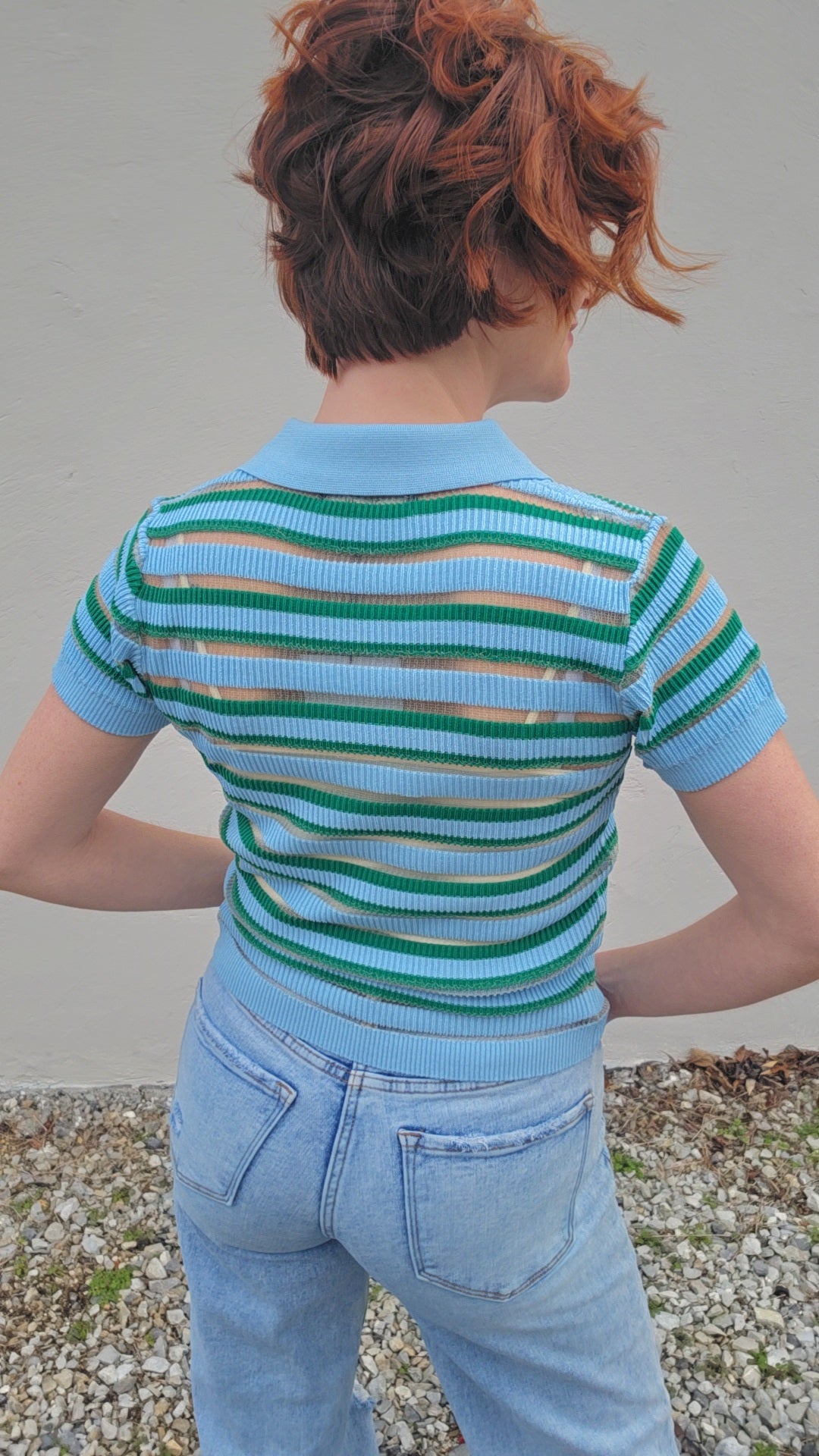 LEVANZO KNIT POLO TOP