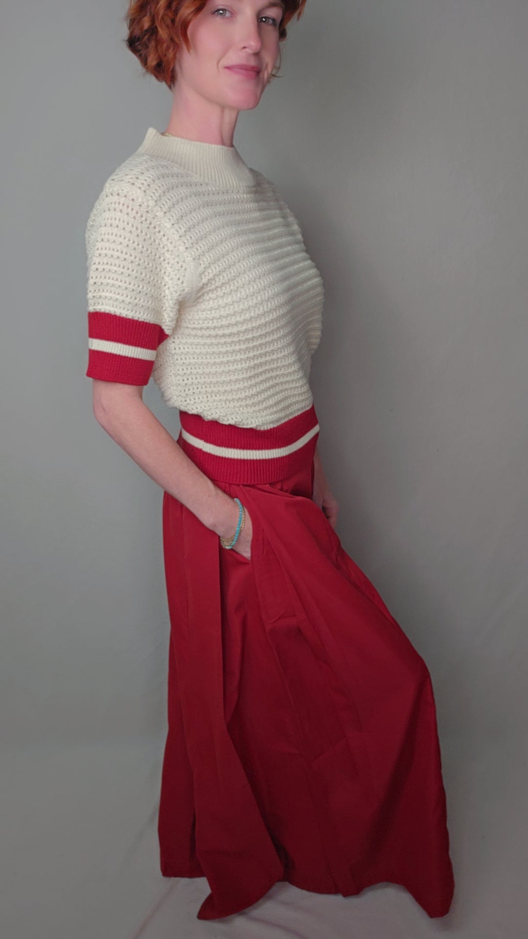 Ringer Sleeve Sweater Top