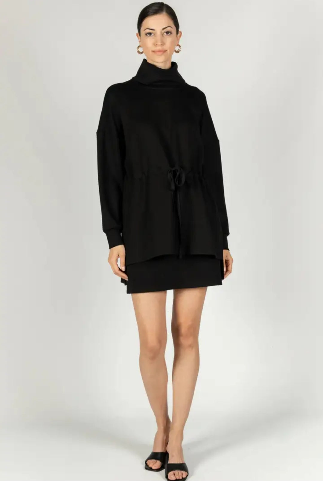 Tunic Sweater w/ Adjustable Drawstring Waist