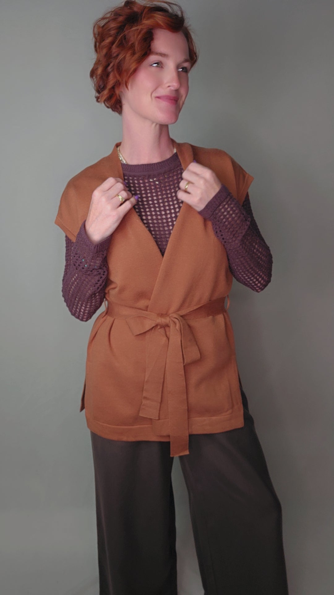 Front Tie Blazer Vest