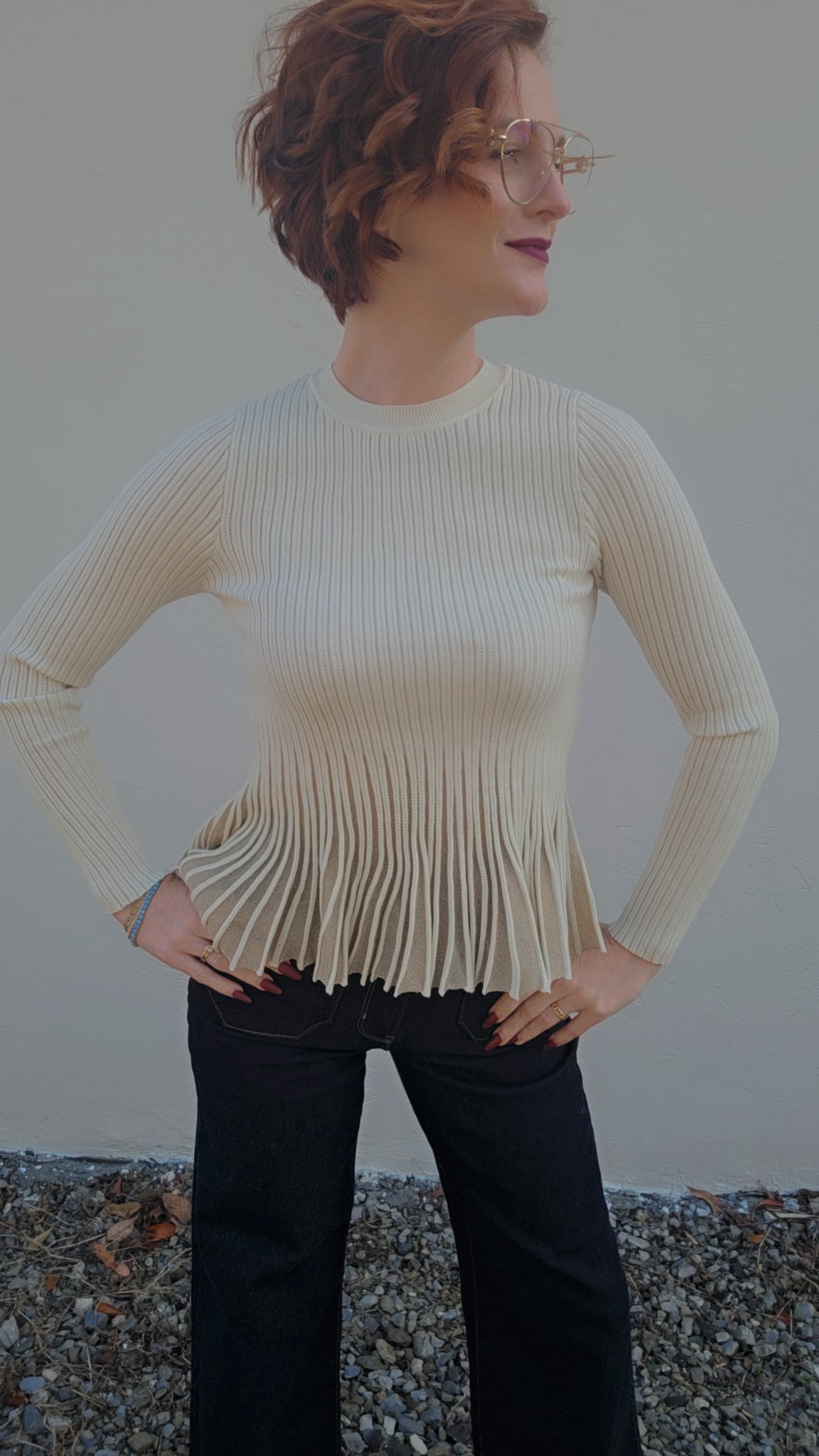 Shimmer Peplum Sweater