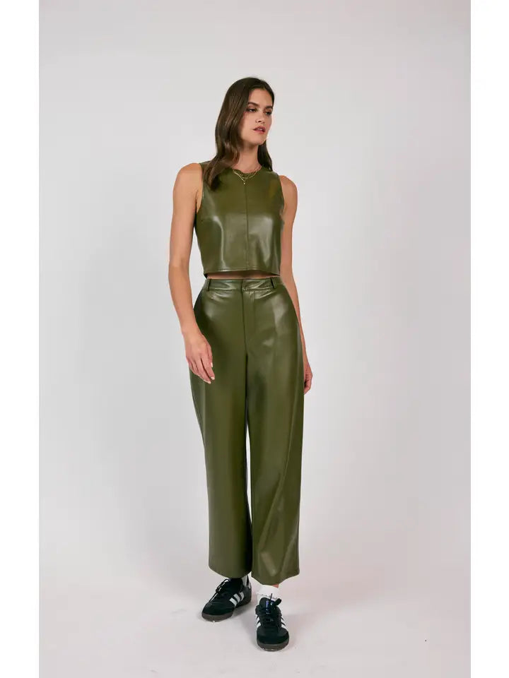 New Era Wide Leg Faux Pants