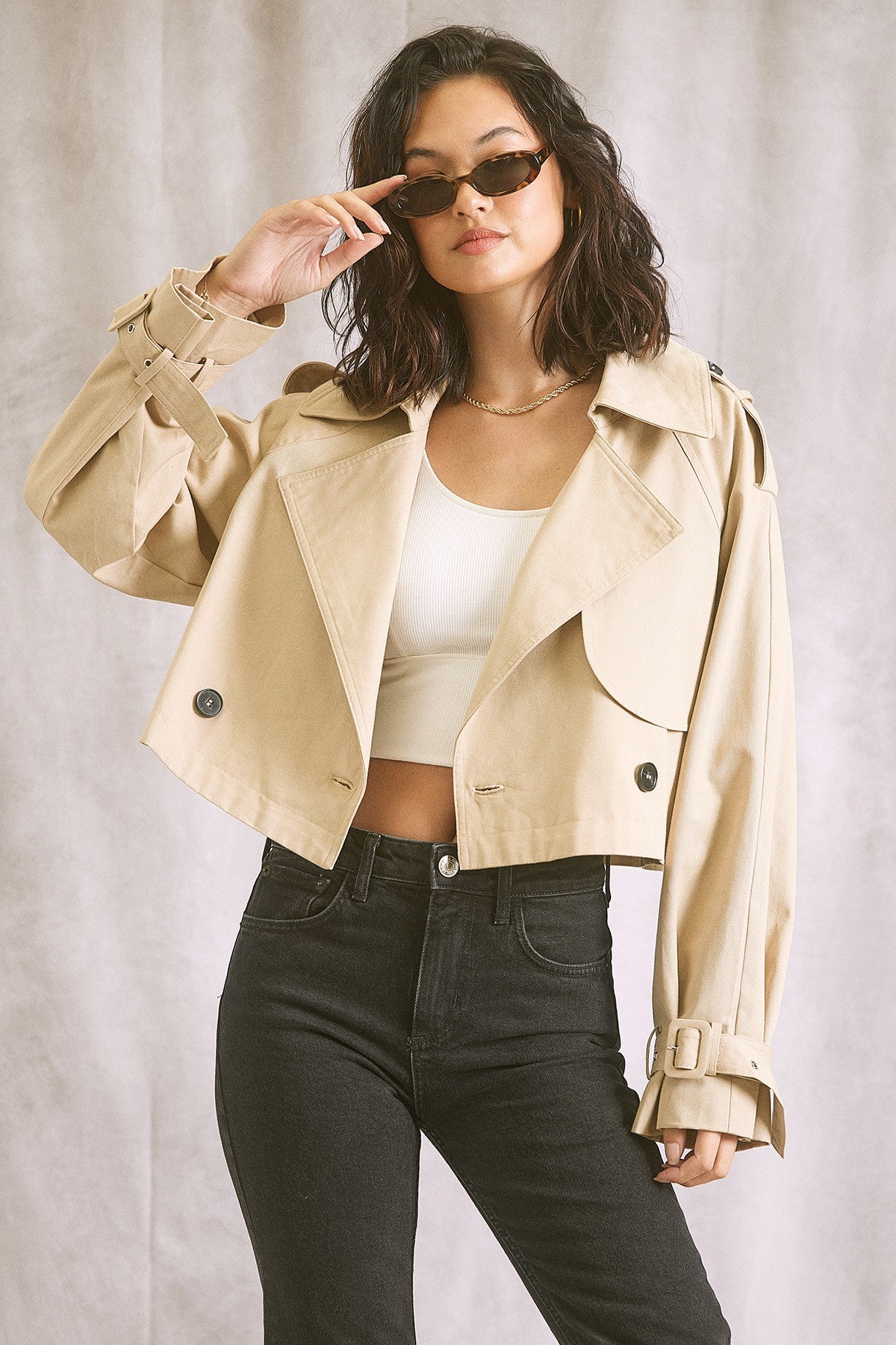 Oversized Cropped Trench Coat